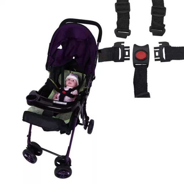 Child Pram Seat Belt 5 Point Harness Safe Belt Baby Stroller Safety Belt