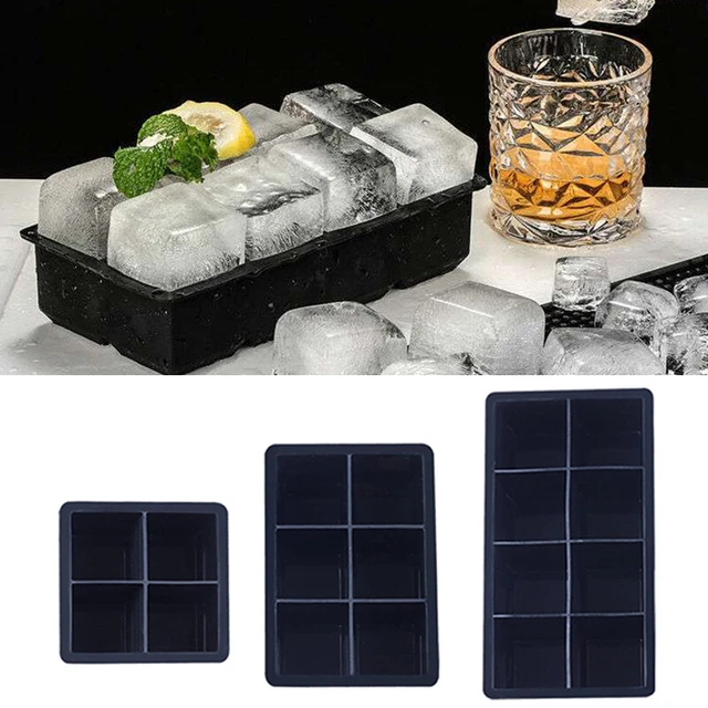Contenitore per cubetti di ghiaccio grande 5,1 cm stampo per ghisa whisky cocktail silicone fare 8 cubetti di ghiaccio