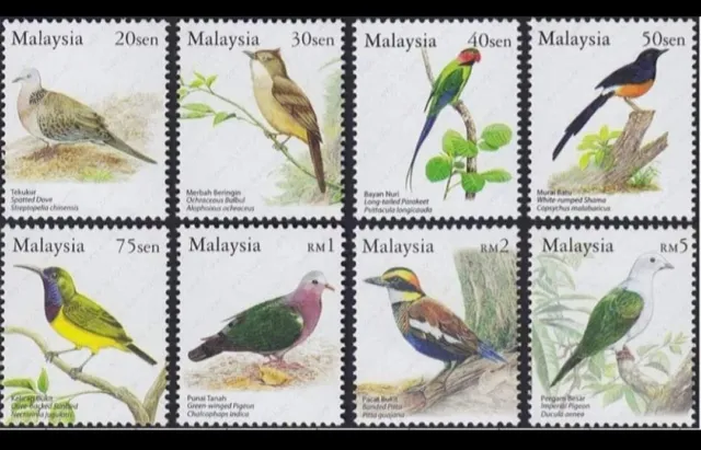 Malaysia 2005 Birds Of Malaysia Definitive Series Of 8V