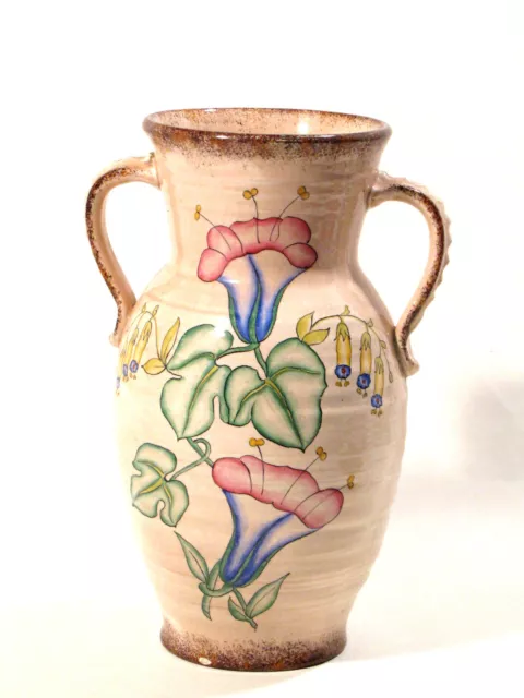 Roesler Keramik ♦ Große Jugendstil Vase ♦ Henkelvase mit floralem Dekor