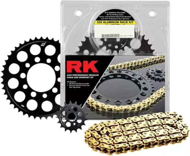 RK GB520XSO X-Ring Aluminum Quick Acceleration Chain Kit Sprocket Kit 3076-118DG