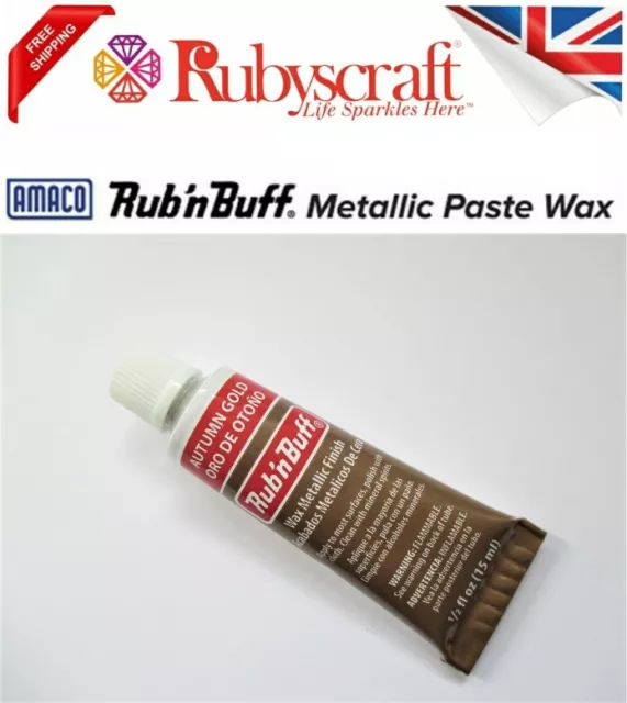 Rub N Buff Original Metallic Gilding Permanent Wax Leather Wood Metal 15ml  Autumn Gold 