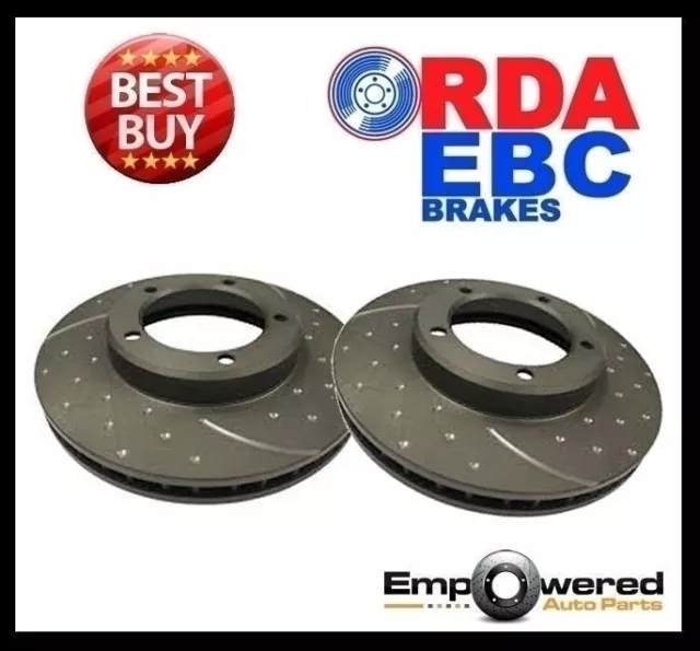 DIMPLED SLOTTED FRONT DISC BRAKE ROTORS for Mitsubishi Pajero NM NP 2000-2006