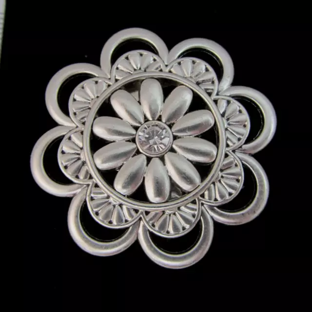 Grace Adele Silver Tone Floral Purse Dress or Hair Clip