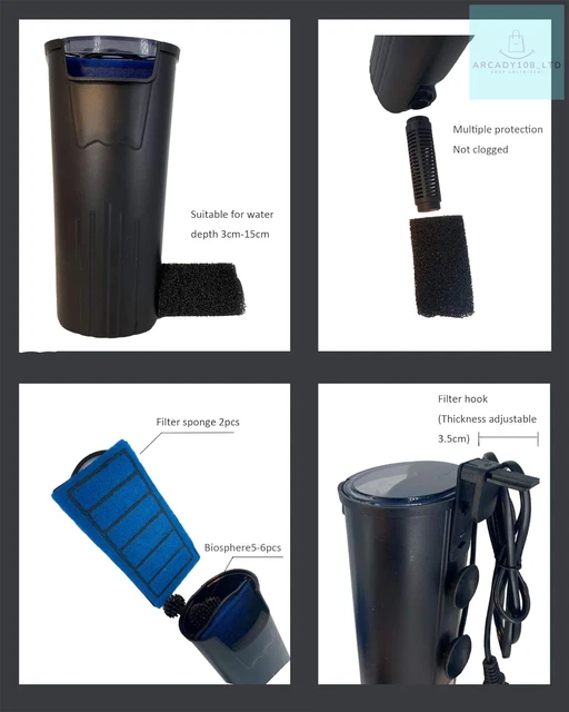 Aquarium Turtle Filter Waterfall Flow Submersible Filter Low Water Level Filter 2