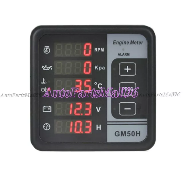 Generator LCD Multifunction Meter Diesel Engine Monitor Oil pressure gauge GM50H