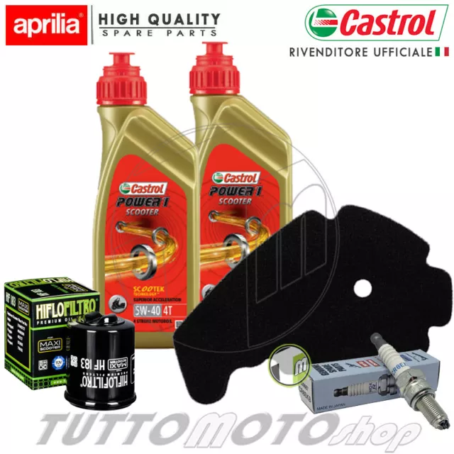 Tagliando APRILIA SR 300 Max 2011-2015 / Olio Castrol Scooter + Filtri + Candela