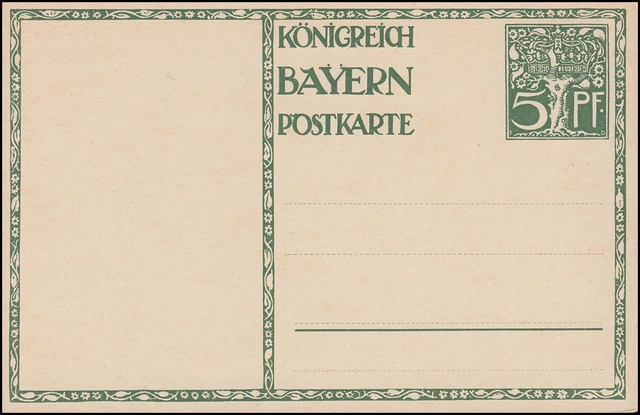 Bayern Sonderpostkarte P 91I/02 Geburtstag Buchdruck Prunkkutsche, **