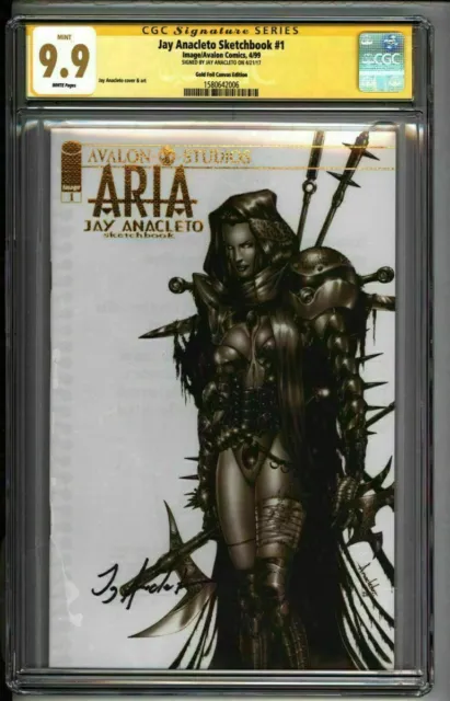 * ARIA Jay Anacleto Sketchbook #1 CGC 9.9 SS Gold Linen Variant (1580642006) *