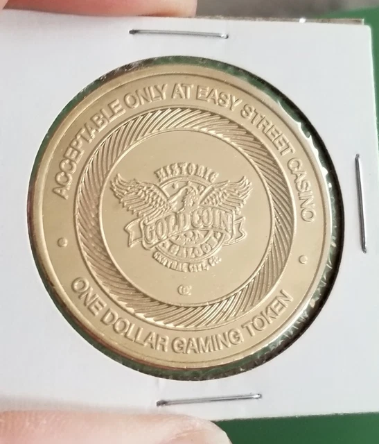OBSOLETE! *RARE* GOLD COIN Saloon CASINO (Central City) BRASS $1 GAMING TOKEN