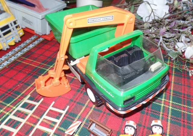 Lot Playmobil Vintage 3472 Pelleteuse 1979 + Trains 4027 Et 4053, Avec Boîtes