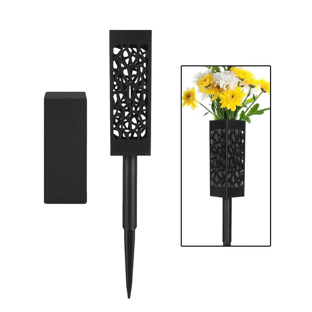 Cemetery Grave Flower Vase with Long Stake for Gravestone Yard Cemetery