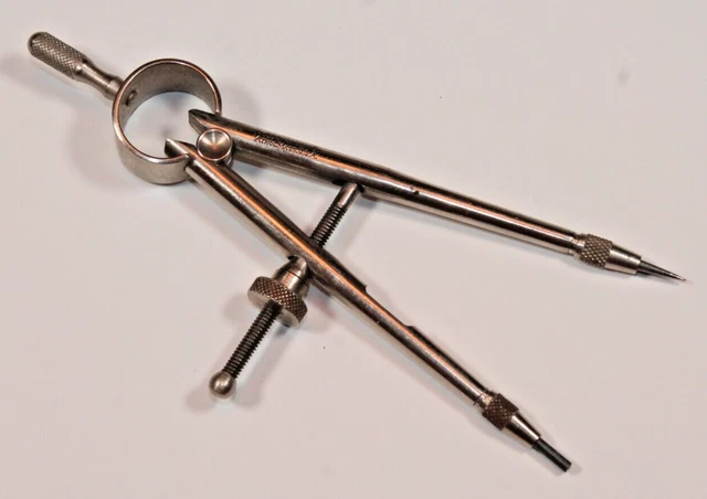 Vintage Starrett  Pencil Divider Spring-Type Round Legs 3-1/4" Machinist USA