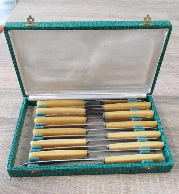 Coffret 12 Couteaux En Corne Majorelle Freres A Nancy