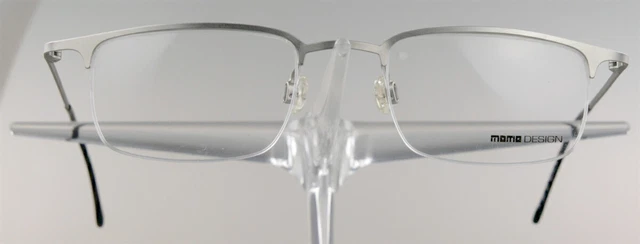 MOMO DESIGN 2003 Brille Brillengestell Silber Metall Halbrand Herren Händler NEU