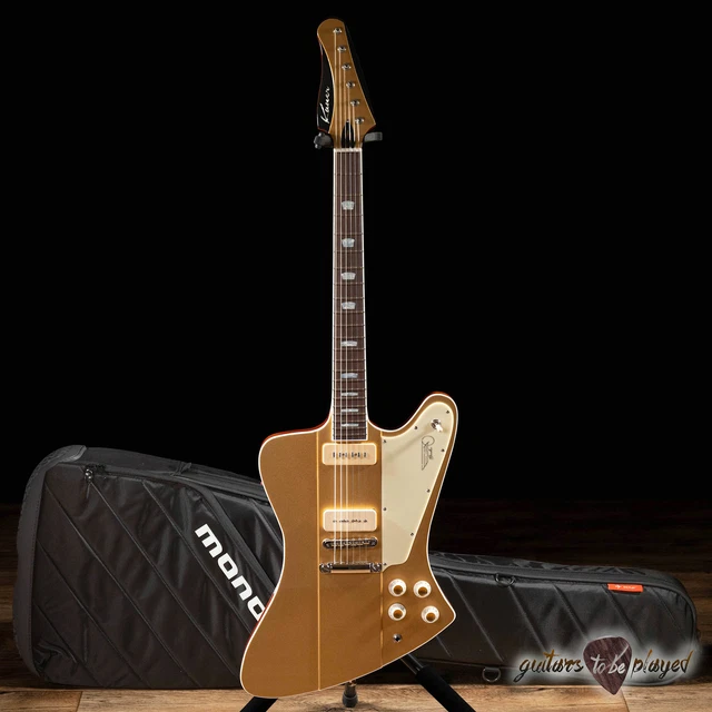 Kauer Banshee Acajou Guitare Avec / Lollar Agrafe & Wolfetone P-90s – Doré Haut