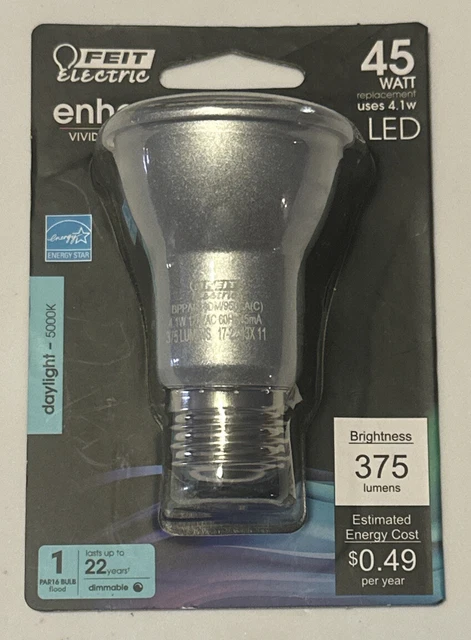 Feit Electric Par16 E26 Flood Bulb 45 Watts 375 Lumens 4.1 Watts (LB1)