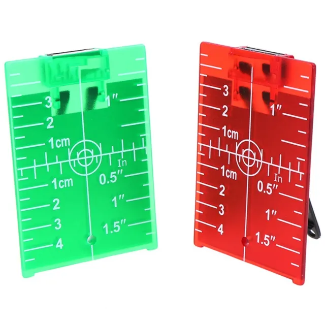 Targa target in plastica rosso/verde lase con supporto per uso interno/esterno