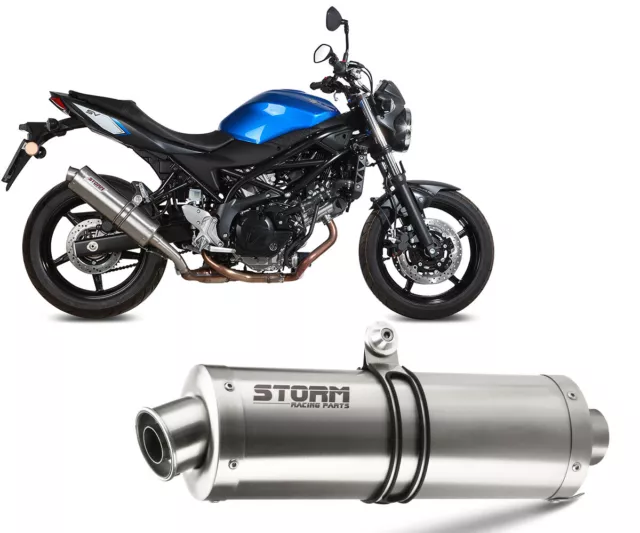 Pot D'Echappement Storm by Mivv Oval Acier pour Suzuki Sv 650 2016 > 2023