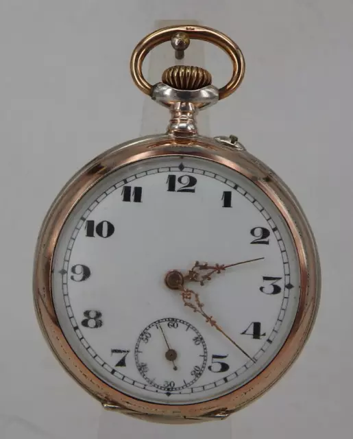 Offene schlicht schöne Herrentaschenuhr Silber um 1900 - TOPZUSTAND (89833)