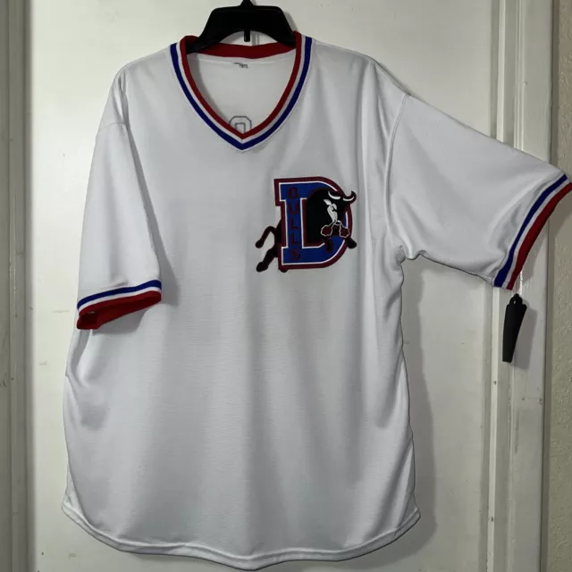 Calvin “Nuke” Laloosh Throwback White Bull Durham Movie Jersey Mens Large New