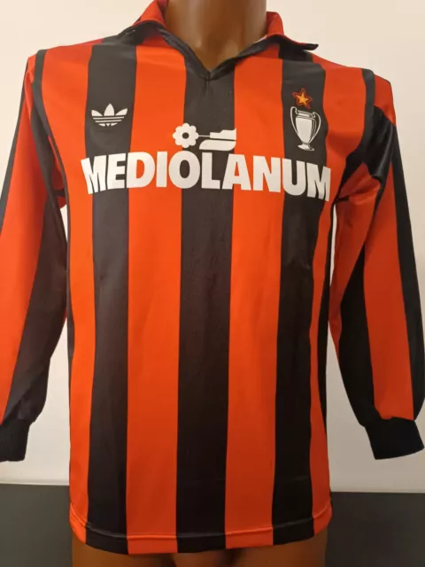 Maglia Calcio Adidas Milan 1990 1991 Mediolanum - Camiseta Shirt Trikot S