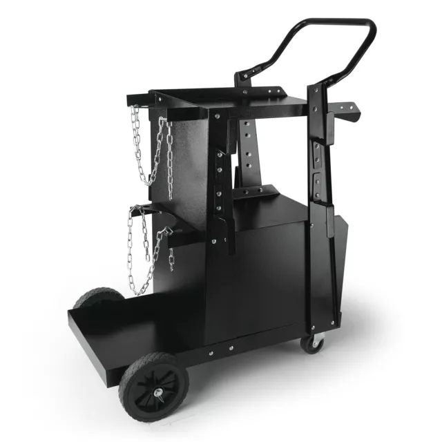 VEVOR Welding Cart 2-Tier 265LBS Welder Cart with Anti-Theft Lockable Cabinet