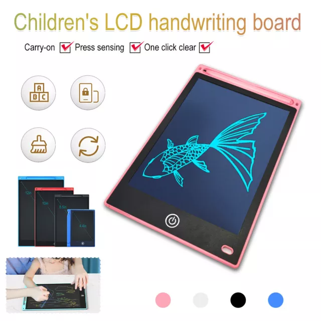 8.5"/12" Electronic Digital LCD Writing Tablet Drawing Board Graphics Kids Gift