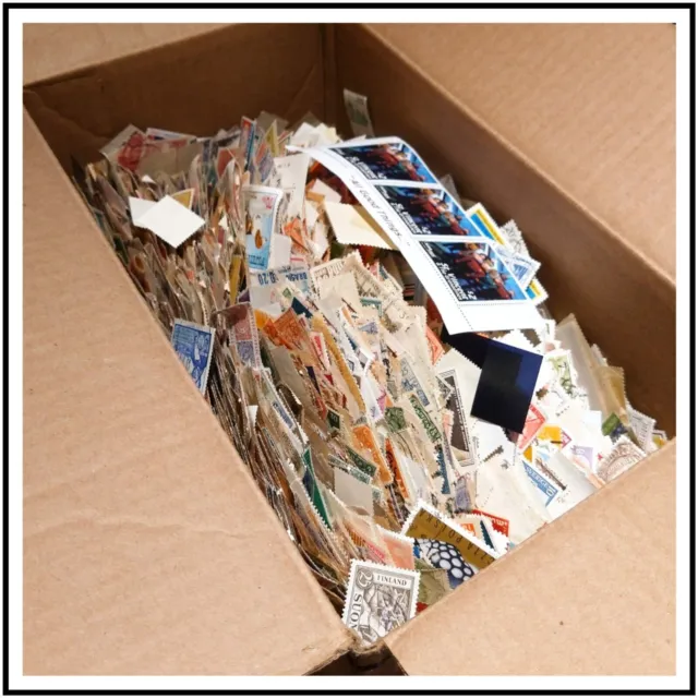 1000+ WORLD STAMPS ALL OFF PAPER From huge HOARD BOX Collection FREE SHIPPING!!!