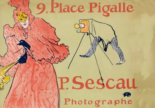 The Photographer Sescau, 1894, HENRI de TOULOUSE-LAUTREC Vintage Poster