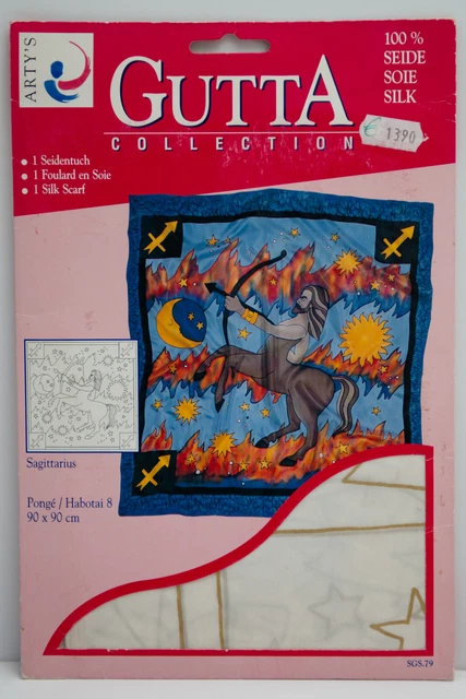 Seidentuch, ARTY'S Gutta Collection, "Sagitario" 90x90 cm, Pongé 8