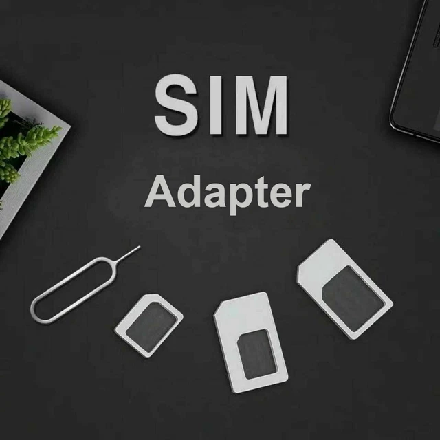 SIM CARD ADAPTER CONVERTER MICRO NANO TO STANDARD SIM ADAPTER 4 in 1 ...