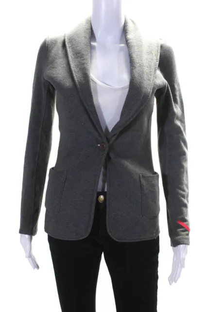 Standard James Perse Womens Unlined Knit Terry Jersey Blazer Jacket Gray Size 2