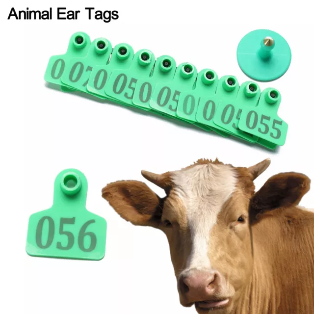 001-100 Cattle Number Ear Tags 5x2cm Yellow Cow Sheep Pig Small Livestock Labels