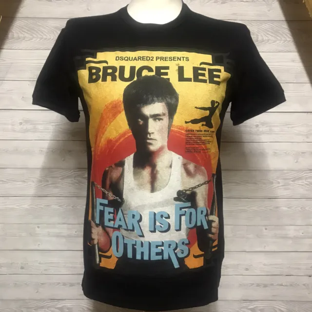 T-shirt nera Dsquared2 X Bruce Lee Fear Is For Others taglia *piccola* nuova rara