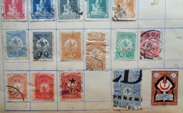 Altes Briefmarken Lot von der Türkei Türkiye'den posta pulları