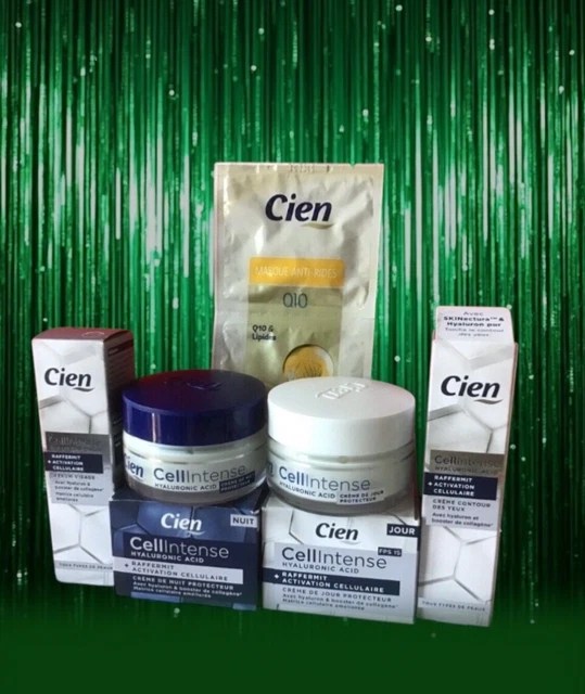 Lot De 4 Soins Cien Cellintense Anti-rides - Crème Jour/nuit, Sérum, Soin Yeux - Hyaluronique - SPF6 - Neuf