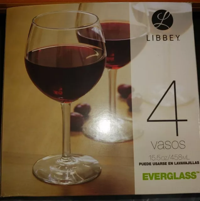 Libbey 15.5 oz Red Wine Glass 4 Pack - New In Box