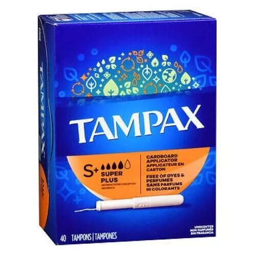 Tampax Tampons Avec Jetables Application Super Plus Capacité D'Absorption 40 À