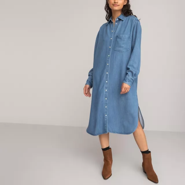BNWT LA REDOUTE Atelier R Shift Dress Size 10 Boho Lined Blue Red 3 4 Sleeved 13.99 PicClick UK