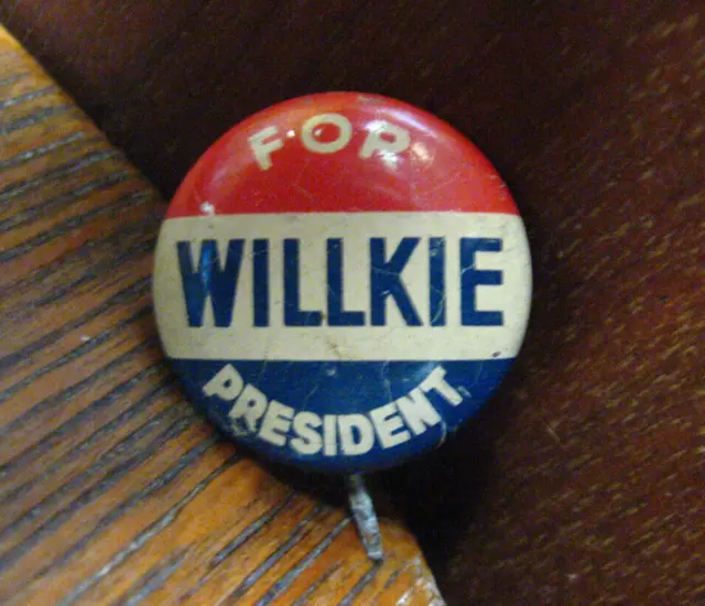 Wendell Willkie For President 1940 Lapel Pin - Vintage Political Election Button