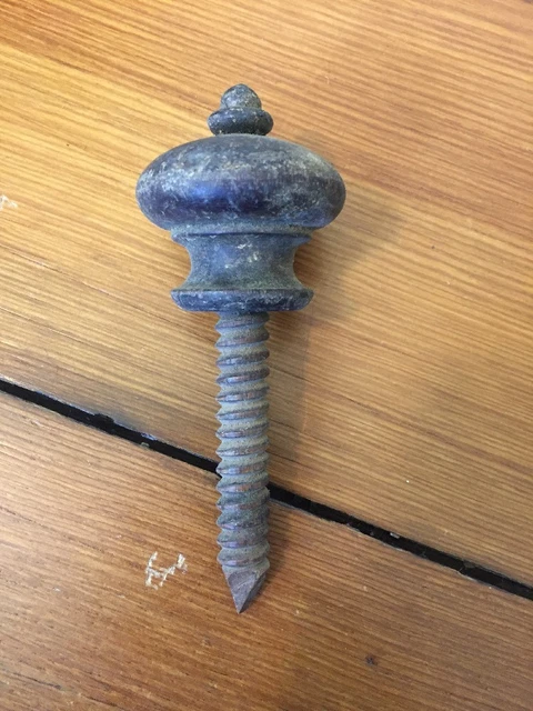 Vintage Victorian Antique Round Dark Wood Turned Cabinet Drawer Pull Knob 4.5cm