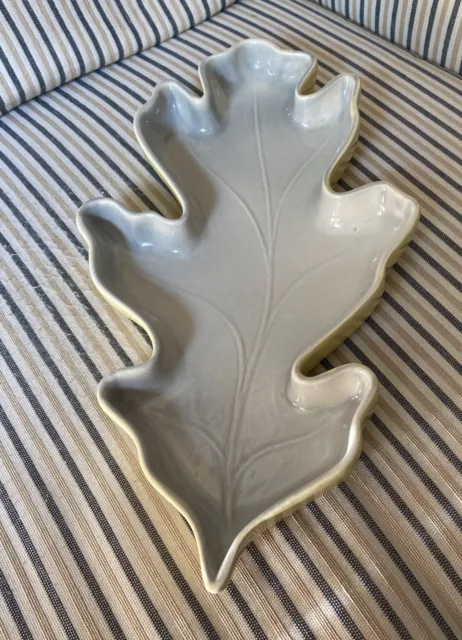 Red Wing Pottery Beige / Yellow Open Maple Leaf  Shaped Candy / Nut Dish
