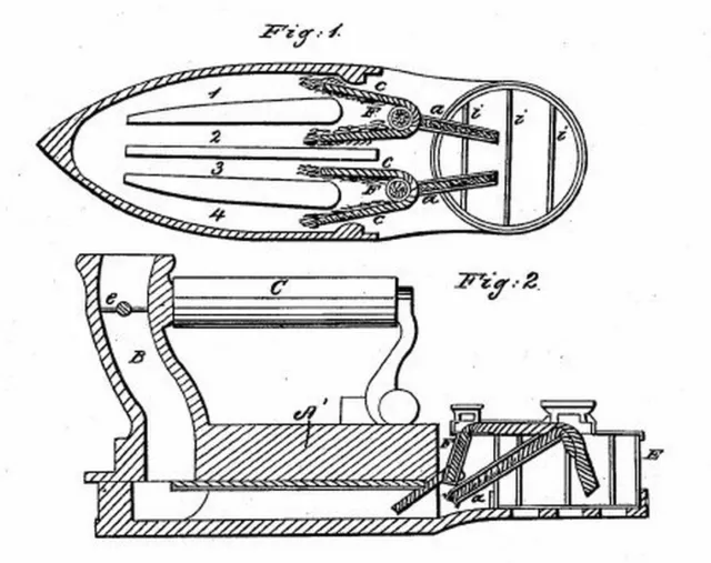 Altes/antikes Bügeleisen / Plätteisen (Kohlebügeleisen u.a.): -1840-1919