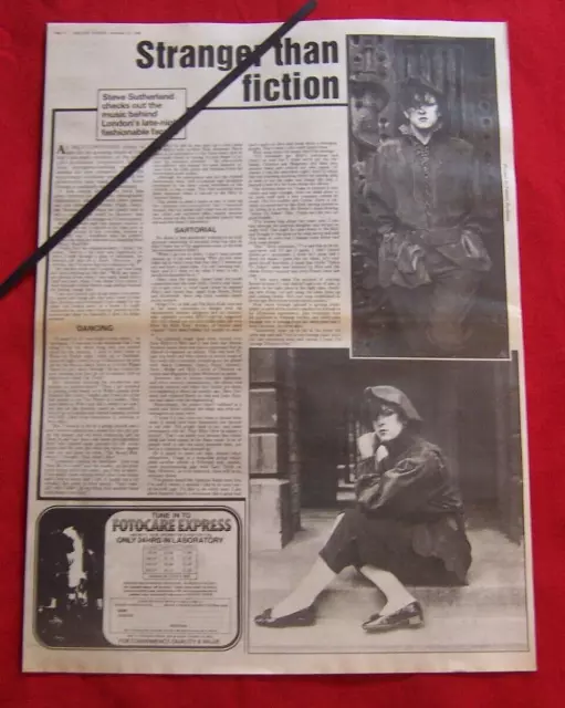 Steve Strange Visage 1980 Original Vintage Music Press Photo Article Clipping