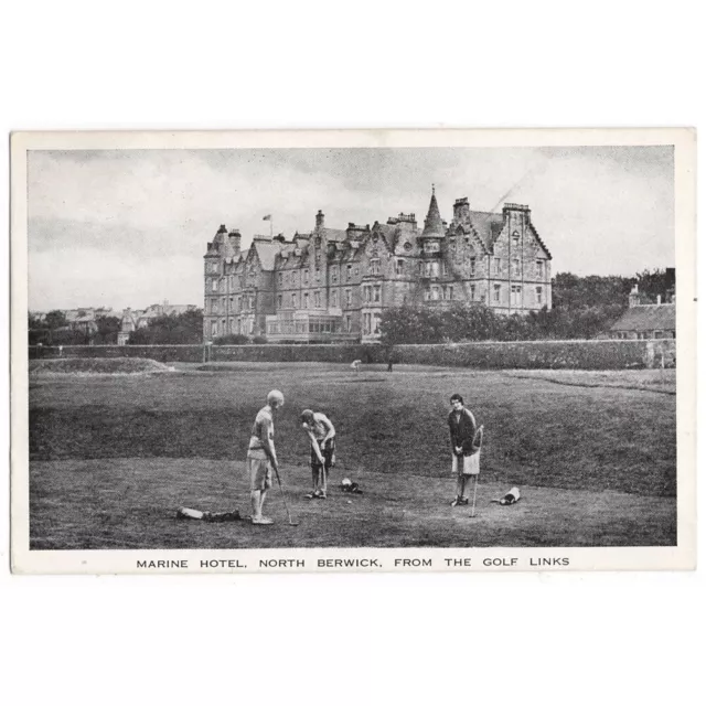 NORTH BERWICK East Lothian Marine Hotel from Golf Links Postcard, Unused