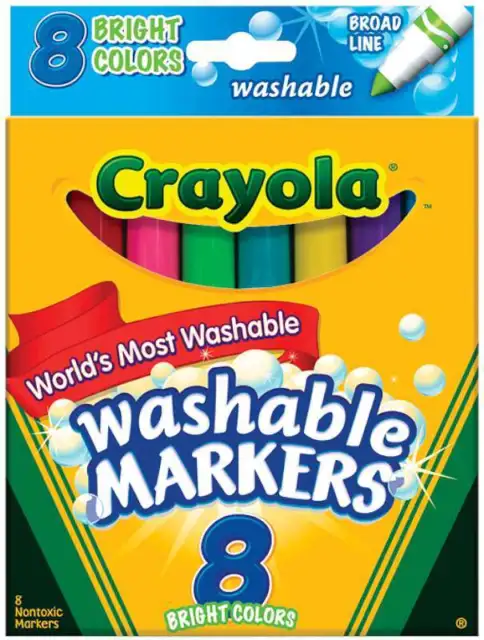 Crayola Broad Line Washable Markers Bright Colors 8/Pkg