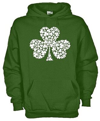 Felpa Celtic hoodie KE21 Trifoglio irlandese Shamrock Irlanda San Patrizio