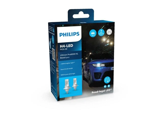 2x H4 LED Philips BOOST Gen2 Omologate - Ultinon Pro6000 300 - Foto 4