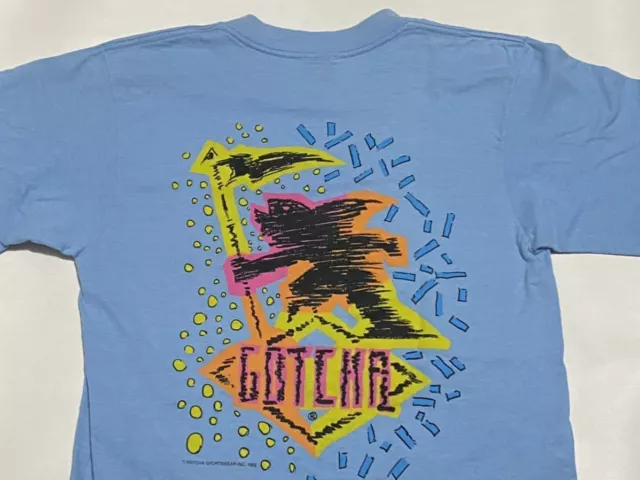 80'S Gotcha Gacha Surf Print T-Shirt M Size Vintage Old Clothes 80 90'S Op Hante